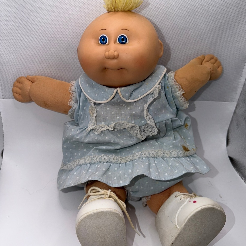 Cabbage Patch Kids Unisex 16" Vintage 1982 Blonde Hair Blue Eye